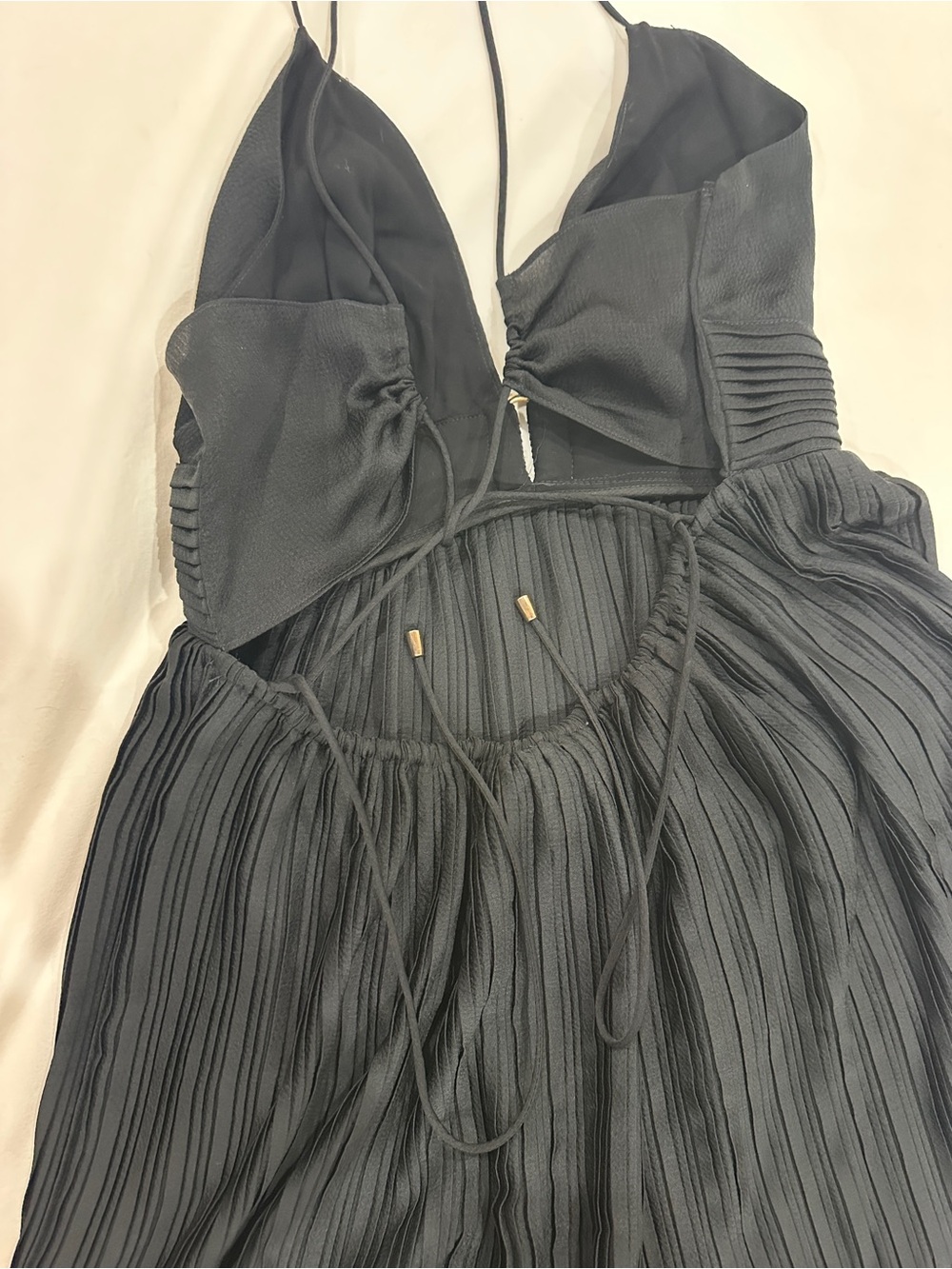 ba&sh Black Plunging V-Neck Spaghetti Strap Maxi Dress - Picture 7 of 8